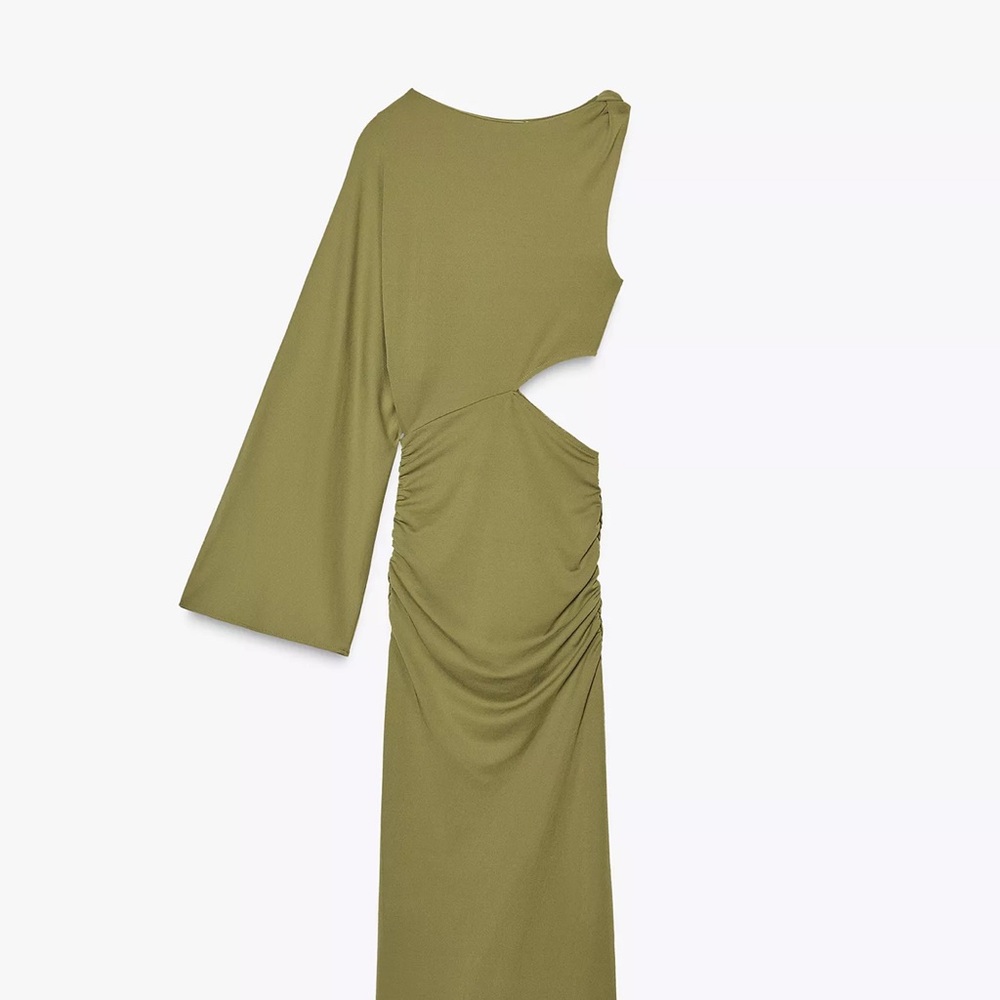 Zara Asymmetrical Dress in Olive